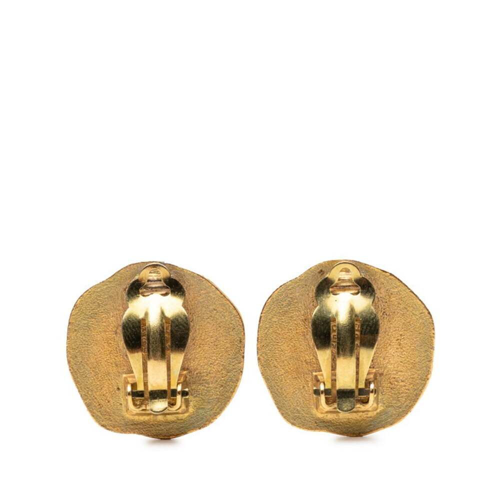 CHANEL Authentic Vintage Gold Logo Earrings - Picture 2 of 3